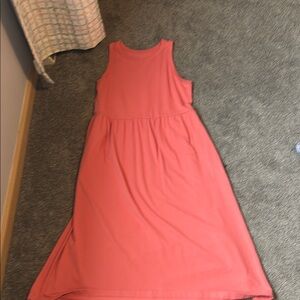 Coral Sleeveless Maxi Dress